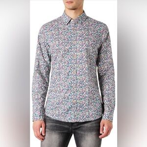 Scotch & Soda Men's Slim-fit Printed Poplin Shirt size XL